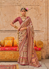 Royal Patola Saree with Dew Drop & Stud Work