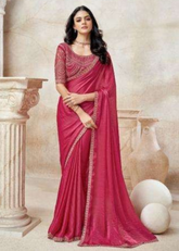 Rose Pink Saree with Radiant Embroidery and Feminine Flair