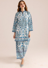 Blue & White Floral Cotton Coord Set