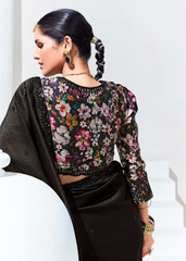 Black Organza Saree with Sequin Embroidery Work