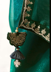 Teal Green Ombre Saree with Heavy Embroidered Blouse