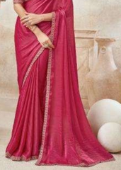 Rose Pink Saree with Radiant Embroidery and Feminine Flair