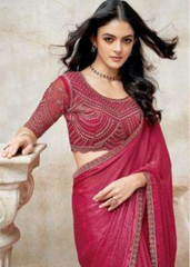 Rose Pink Saree with Radiant Embroidery and Feminine Flair