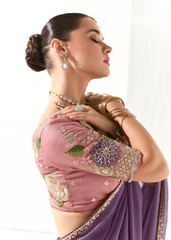 Lilac Tissue Saree with Pink Sequined Blouse