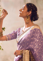 Lavender Banarasi Zari Tissue Saree with Sequin Border