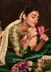 Pink Dola Silk Saree with Gold Woven Stripes