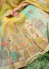 Yellow Designer Silk Lehenga with Heavy Embroidery Work