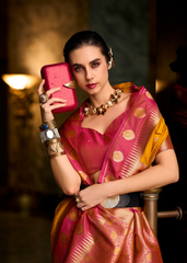Royal Mustard Banarasi Silk Saree with Zari Rich Pallu