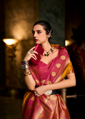 Royal Mustard Banarasi Silk Saree with Zari Rich Pallu