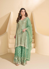 Light Green Georgette Sharara Suit Set