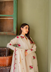 Floral Cotton Suit Set with Latkan Neckline & Dupatta
