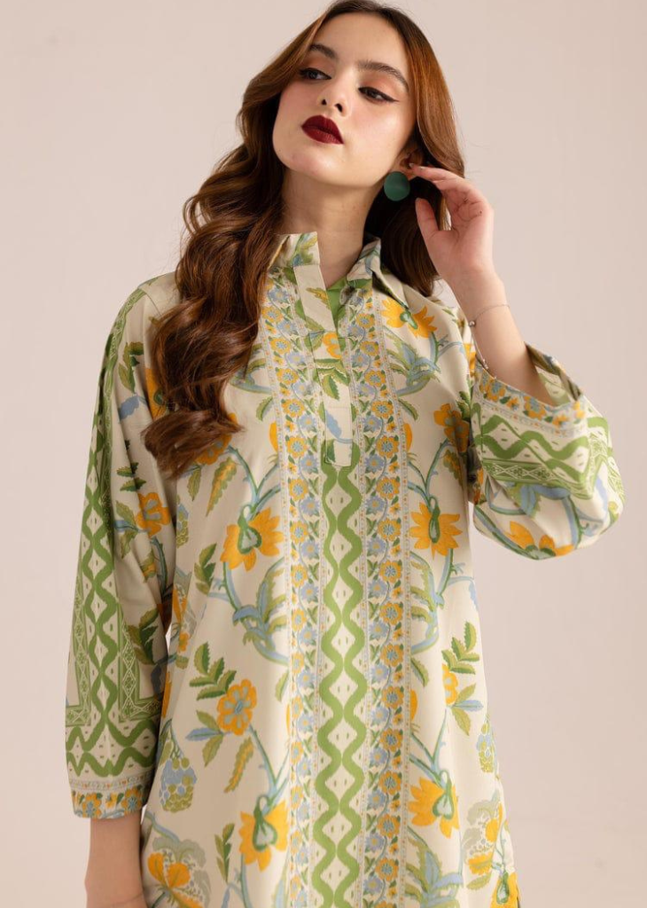 Yellow & Green Floral Cotton Coord Set