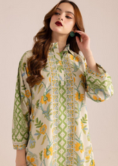 Yellow & Green Floral Cotton Coord Set