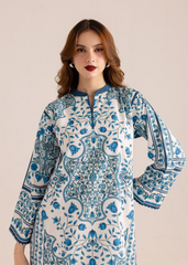 Blue & White Floral Cotton Coord Set