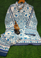 Blue & White Floral Cotton Coord Set
